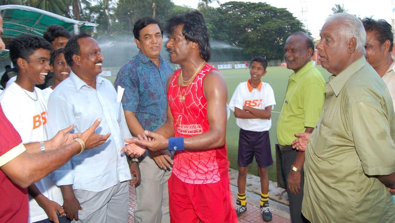 Mr Dhanraj Pillai playing for Air India in the Gold Cup
